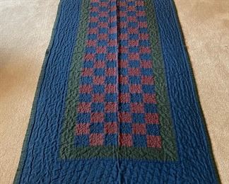 Newer Amish Runner Quilt.  Measures: 72” x 36” (026) 