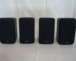 Polk Audio surround speakers with stands