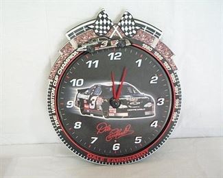 Collectable Dale Earnhardt clock with on the hour car action
