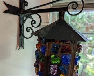 Pair of Rare Vintage Carl Forslund Iron and Amp Glass Sconces