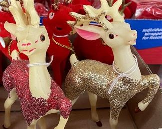 Vintage Plastic and Felt Reindeer