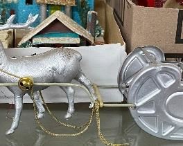 Celluloid Santa and Reindeer