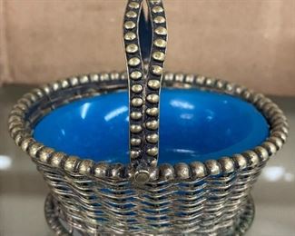 Small Glass and Metal Candy Basket