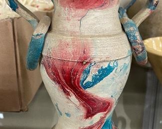 Old Marbleized North Carolina Pottery Vase