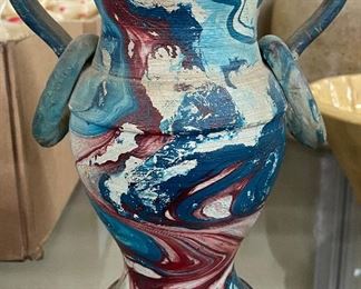 Old Marbleized North Carolina Pottery Vase