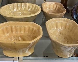 Old Yellowware Food Molds