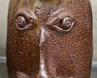 M. Mahan Signed Face Pitcher (Seagrove, N.C.)