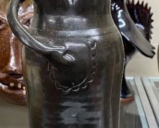 1980's Bob Armfield Folk Art Vase Pottery Female Figure