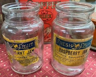 Old Paper Label Fresh Fruit Brand Jam Jars