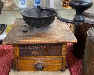 Nice Early Union Grove Coffee Mill with Paper Label