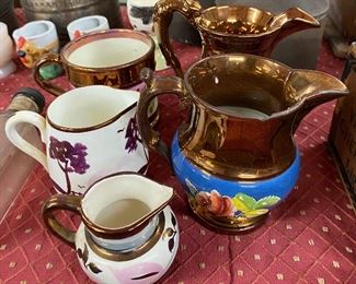 Copper Luster Creamers and Small Pitchers