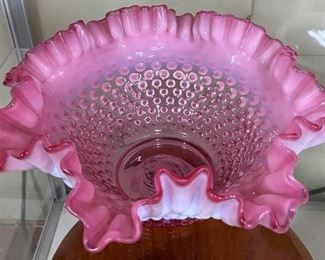 Fenton Cranberry Opalescent Bowl