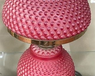 Vintage Cranberry Hobnail Lamp