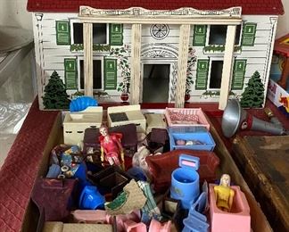 Vintage Doll House with Renwall Doll Furniture