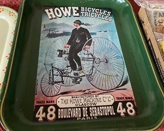 Vintage Howe Bicycles Advertising Tray