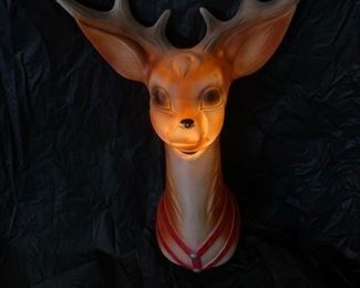 Rare Light Up 1958 Reindeer Head by Mold Craft 
