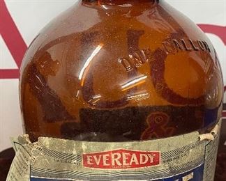 Old Eveready Prestone Anti-Freeze Glass Jug