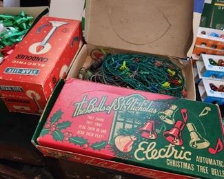 vintage and newer Christmas decorations