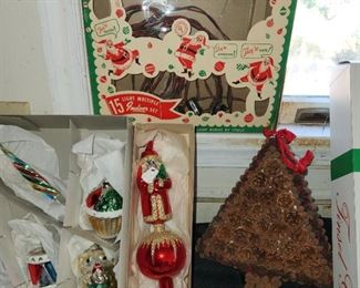 vintage and newer Christmas decorations