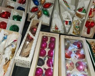 vintage and newer Christmas decorations