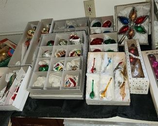 vintage and newer Christmas decorations