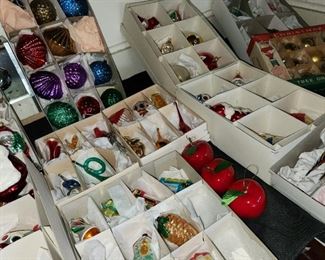 vintage and newer Christmas decorations