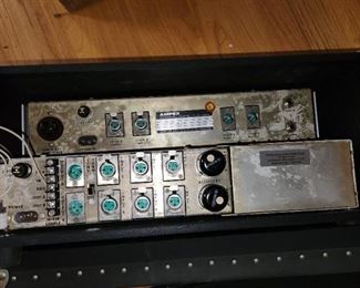 AMPEX  microphone preamp mixer, model AM10, in hard travel case