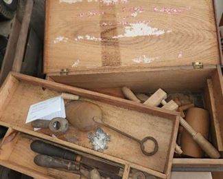 vintage childrens' tool boxes by Mason & Parker Mfg