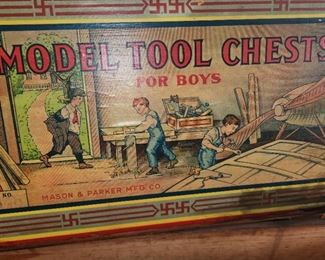 vintage childrens' tool boxes by Mason & Parker Mfg