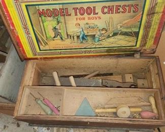 vintage childrens' tool boxes by Mason & Parker Mfg