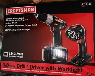 unopened box, Craftsman Drill/Driver with worklight