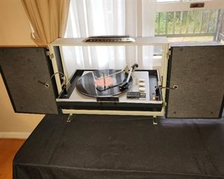 vintage folding RCA Victor portable record player