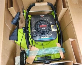 new, in box, Poulan high wheel lawnmower