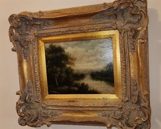 antique, signed oil on canvas painting