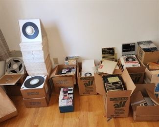 reel to reel tapes, cassettes, VHS and Beta tapes, Memorex, Maxell, Audiotape and more