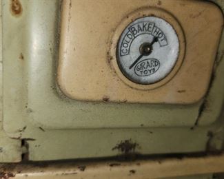 vintage, green toy stove by Girard Toys