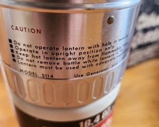 vintage Coleman camping, appear unused, in original boxes. CampStove 5400, lantern 5114, snow-lite green jug 1 gallon 5501