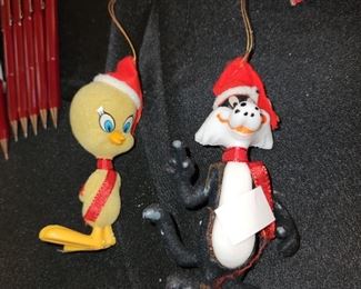 1972 Warner Brothers, Tweety and Sylvester ornaments