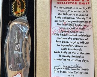 Dale Earnhardt Sam Bass Pocket Knife And Hat Pin In Collector's Tin, NASCAR Collectible