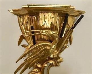 1 of pair
Pair George III style carved giltwood wall brackets, in the manner of Thomas Chippendale, 19th c, as is 
16” h x 11” w x 6.5” d
SOLD
