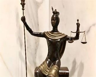 Erte 
Lady Justice
bronze sculpture
8.25”d x 11”w x 21”h	
SOLD
