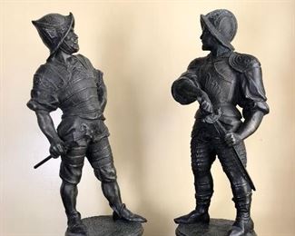 Pair metal conquistadors
19th/20th c
14” h & 13” h
$250