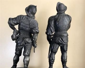 Pair metal conquistadors
19th/20th c
14” h & 13” h
$250