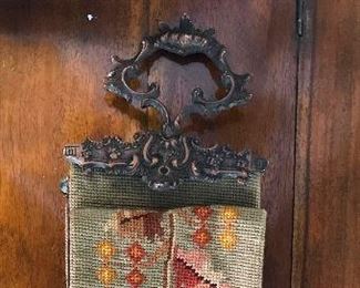 Detail
Victorian needlepoint bell pull with metal hardware, American, 19th c      67.5” x 5.75”

$250
