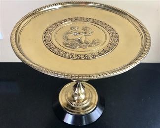 Victorian  bronze & marble tazza 
calling card tray
late 19th c
as is, small chip
10” diam x 9” h

$300


