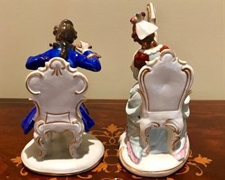 Sitzendorf 
musician  figurines
porcelain 
1918-1920
 6” h & 5.5” h

$150