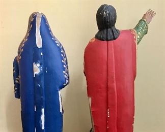 2 19th c polychrome carved wood Santos figures with glass eyes, scattered paint loss
11” h & 11.25” h 

$900