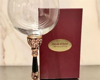 Goblet with box
Edgar Berebi
Milan goblets
9/1 limited edition
jet black enamel stem w/crystal & museum gold plate 
5″ stem 
10 stems/9 bowls & 8 boxes
$2000
PENDING
