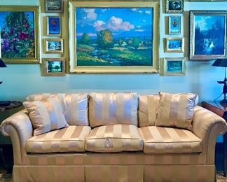 Beacon Hill 
3-cushion rolled arm sofa
down, feather &  foam filled
35” x 91” c 32” h 18” h seat
SOLD
