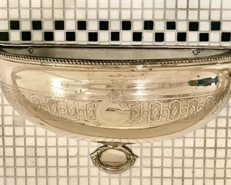 2 of pair Vintage silver plate dome
custom made/halved  
as wall pockets/planters

$500
